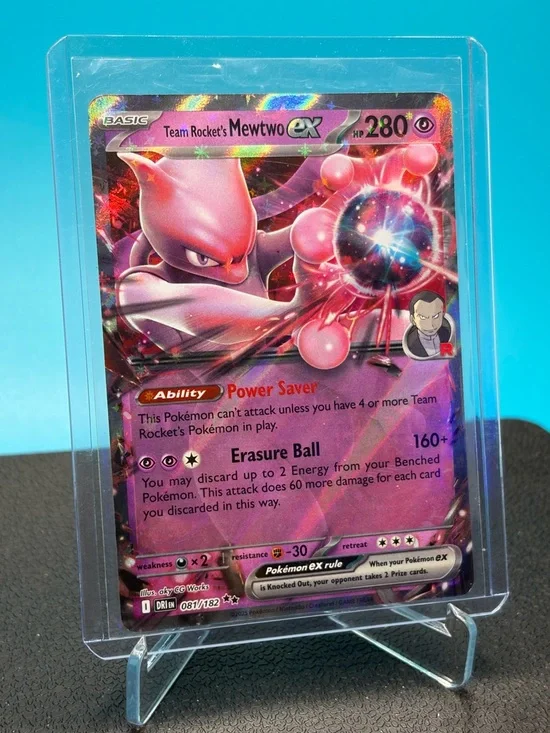 Pokemon Team Rocket's Mewtwo ex Holo Trading Card - Picture 2 of 3